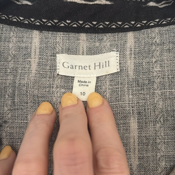 Garnet Hill Linen Shirtdress in Black Ikat, 10 - Picture 3 of 6